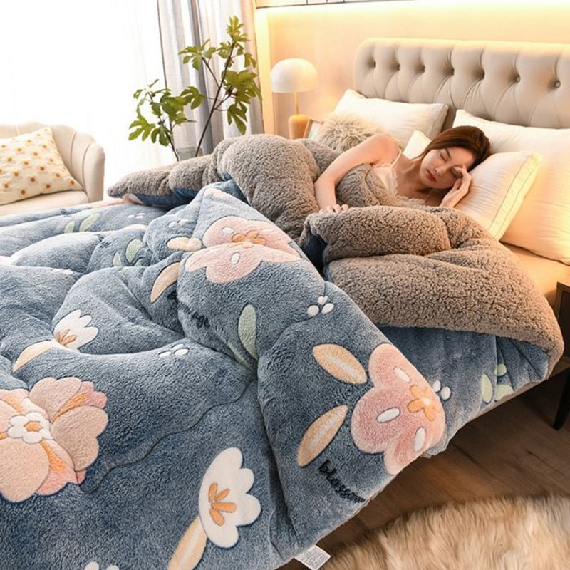 Super Warm Snow Velvet Quilt Luxury Double-Sided Fleece Blanket