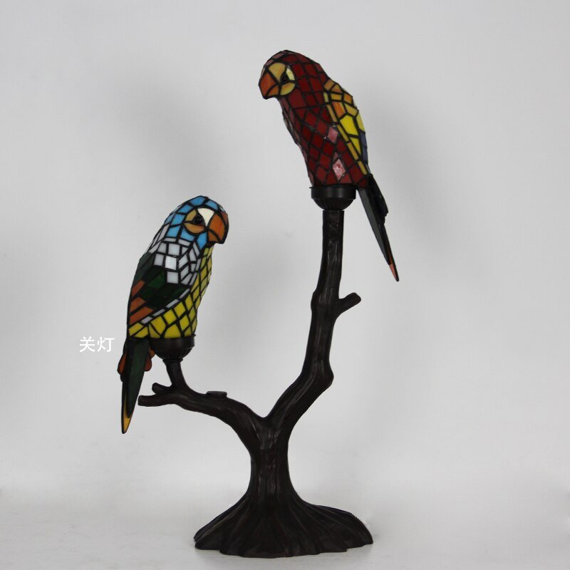 "Tropical Paradise" Tall Birds Parrot Tree Table Lamp - DormVibes