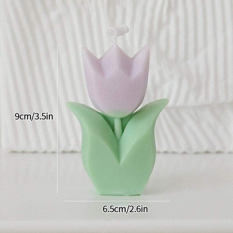 Tulip Scented Candle – Cute Aromatherapy Candle, Decorative Aesthetic Candles for Weddings, Birthdays, Parties, Holiday Gifts, شموع - DormVibes