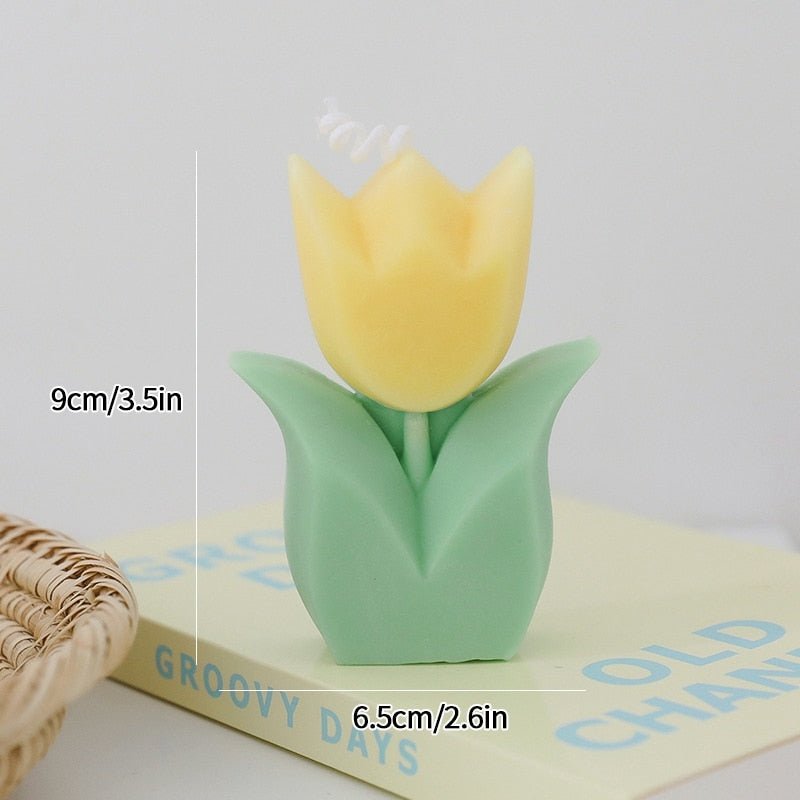 Tulip Scented Candle – Cute Aromatherapy Candle, Decorative Aesthetic Candles for Weddings, Birthdays, Parties, Holiday Gifts, شموع - DormVibes