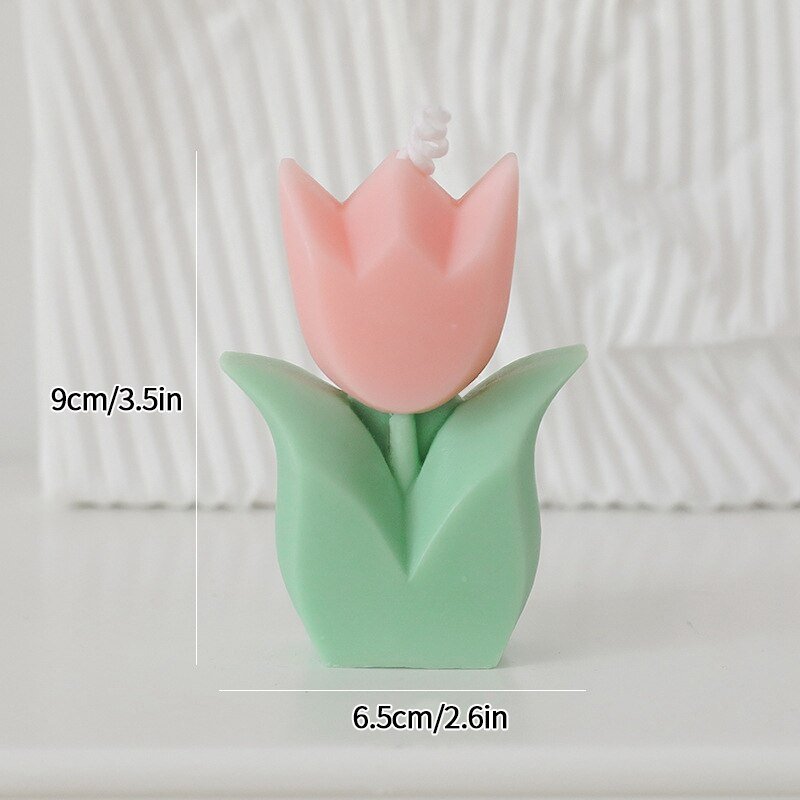 Tulip Scented Candle – Cute Aromatherapy Candle, Decorative Aesthetic Candles for Weddings, Birthdays, Parties, Holiday Gifts, شموع - DormVibes