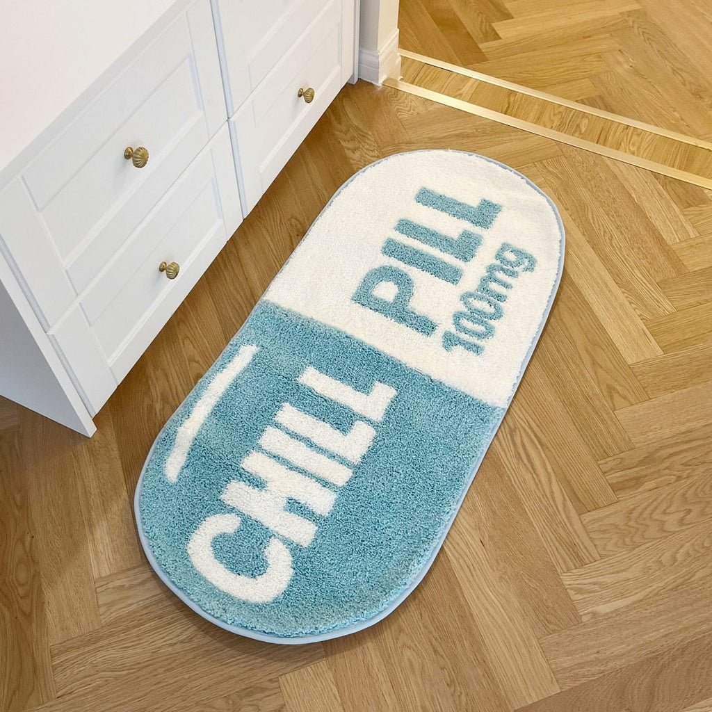 Ultra Soft Tufted 'Chill Pill' Rug Cute Area Rug - DormVibes