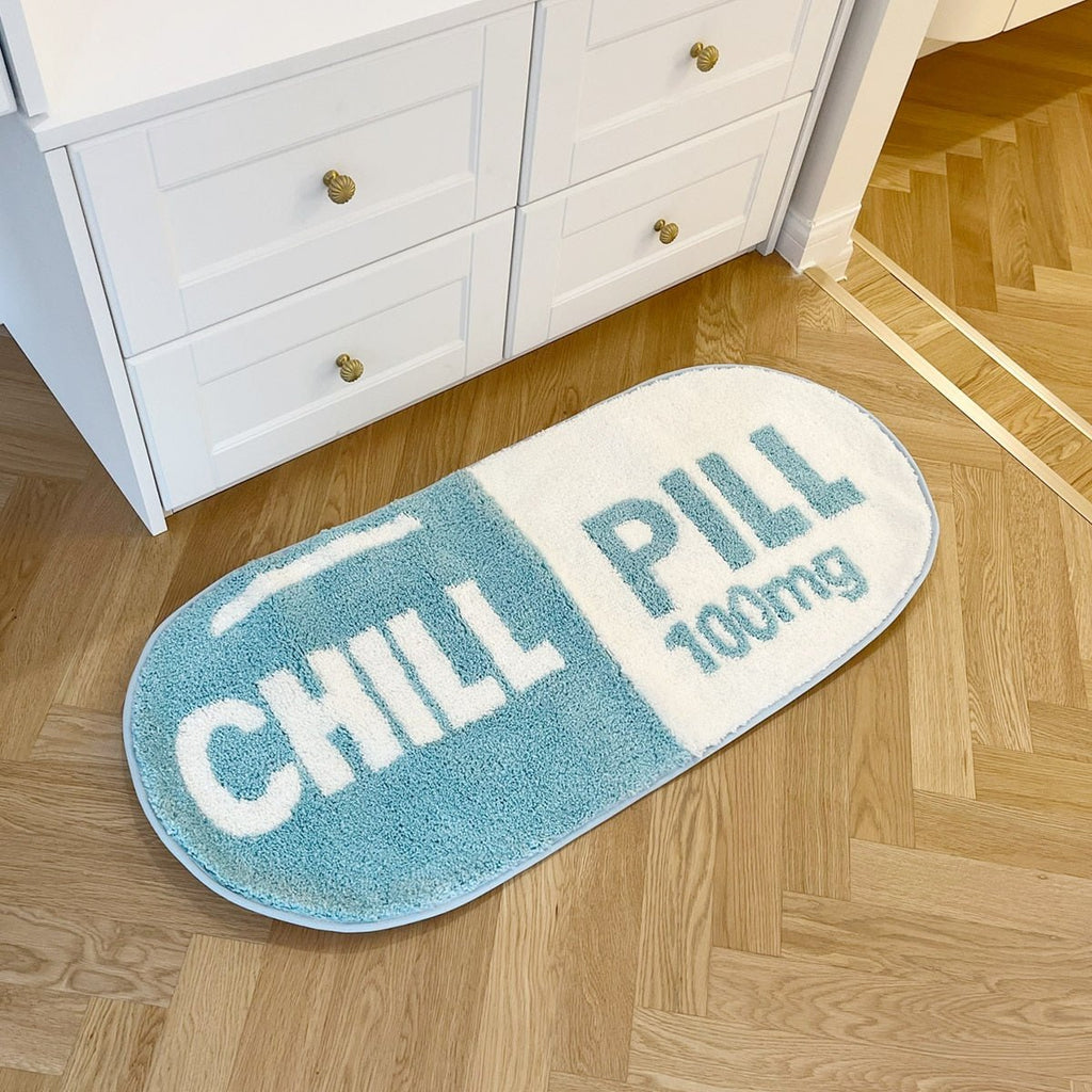 Ultra Soft Tufted 'Chill Pill' Rug Cute Area Rug - DormVibes