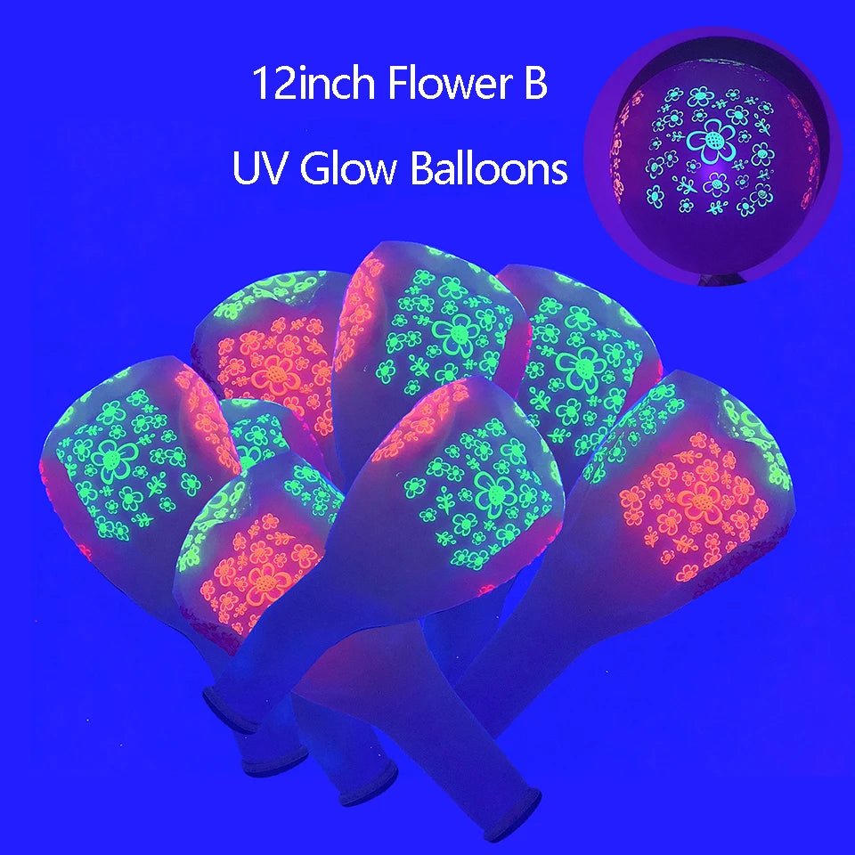 UV Blacklight Balloons - Happy Birthday Glow In The Dark Neon Glowing - DormVibes