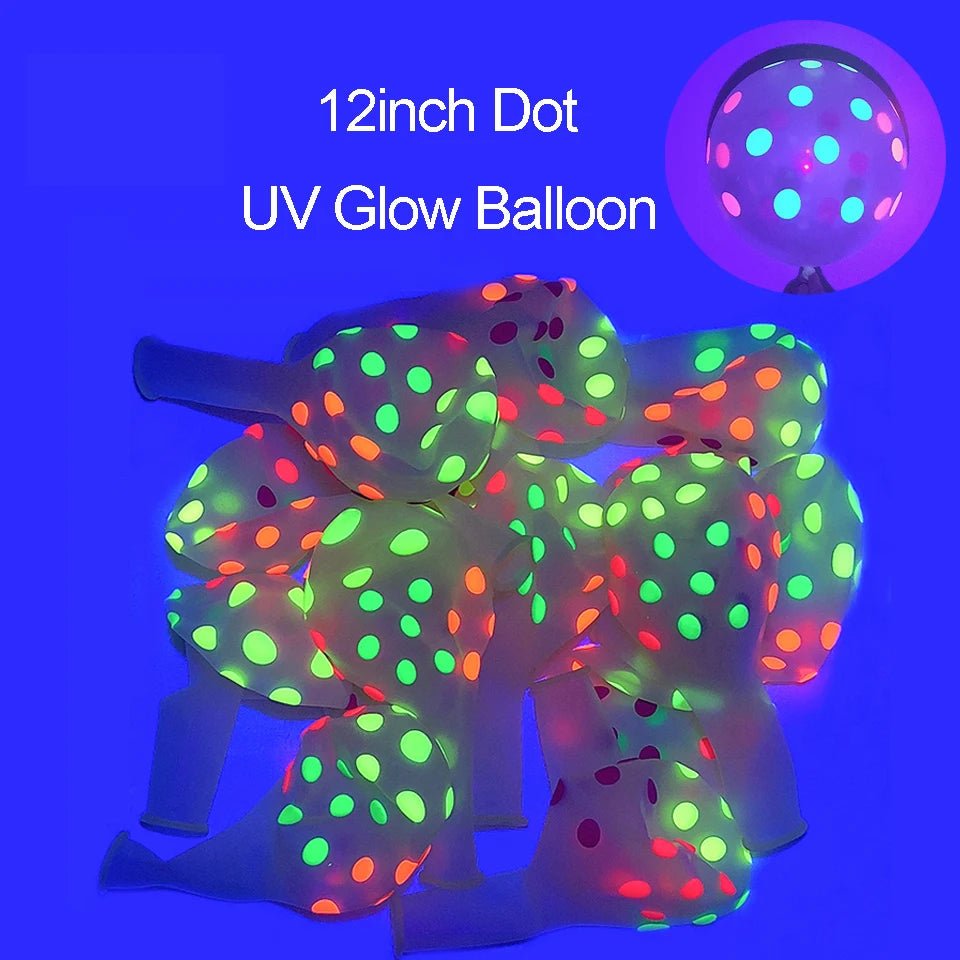 UV Blacklight Balloons - Happy Birthday Glow In The Dark Neon Glowing - DormVibes