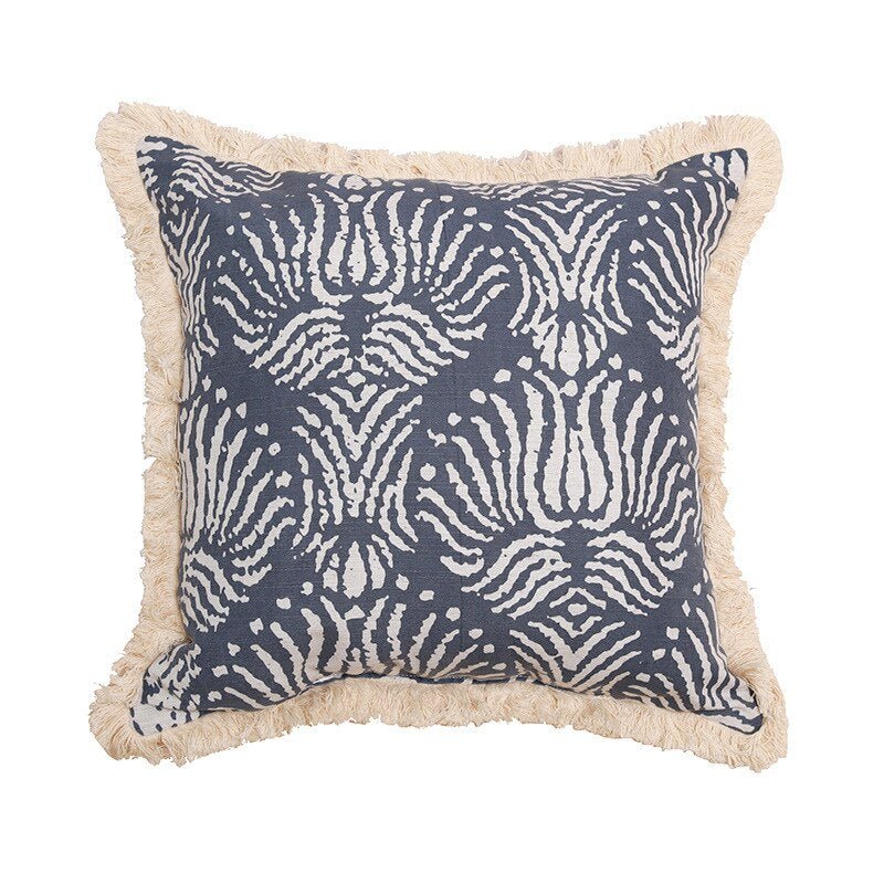 Vintage Floral Tassel Fringed Cushion Cover: Decorative Printed Pillow Cover for Living Spaces - DormVibes