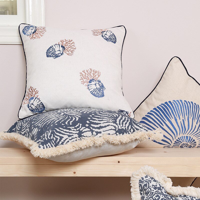 Vintage Floral Tassel Fringed Cushion Cover Decorative Printed