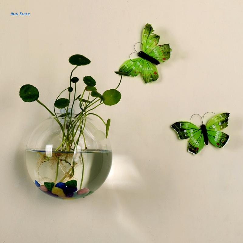 hanging glass vase for plants Wall Hanging Glass Vase: Versatile Hydroponic Terrarium, & Flower Pot in One