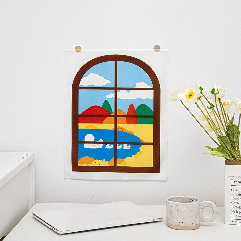 Whimsical Cartoon Wall Tapestry: Versatile Decor Element for Bedrooms, Photo Shoots, and More - DormVibes