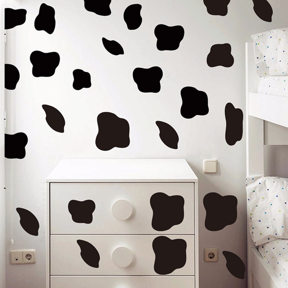 Whimsical Cow Spot Polka Dot Wall Stickers - Charming Print Decals