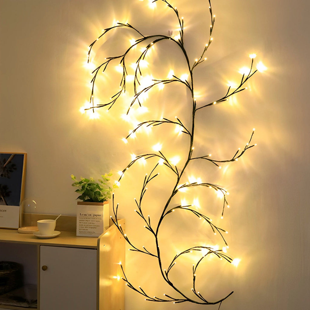 Willow Vine LED String Lights - 144LED Artificial Plant Wall Decor for Bedroom, Night Light, and Valentine's Day 2023 - DormVibes