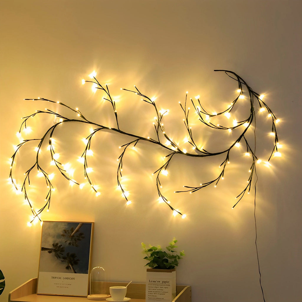 Willow Vine LED String Lights - 144LED Artificial Plant Wall Decor for Bedroom, Night Light, and Valentine's Day 2023 - DormVibes