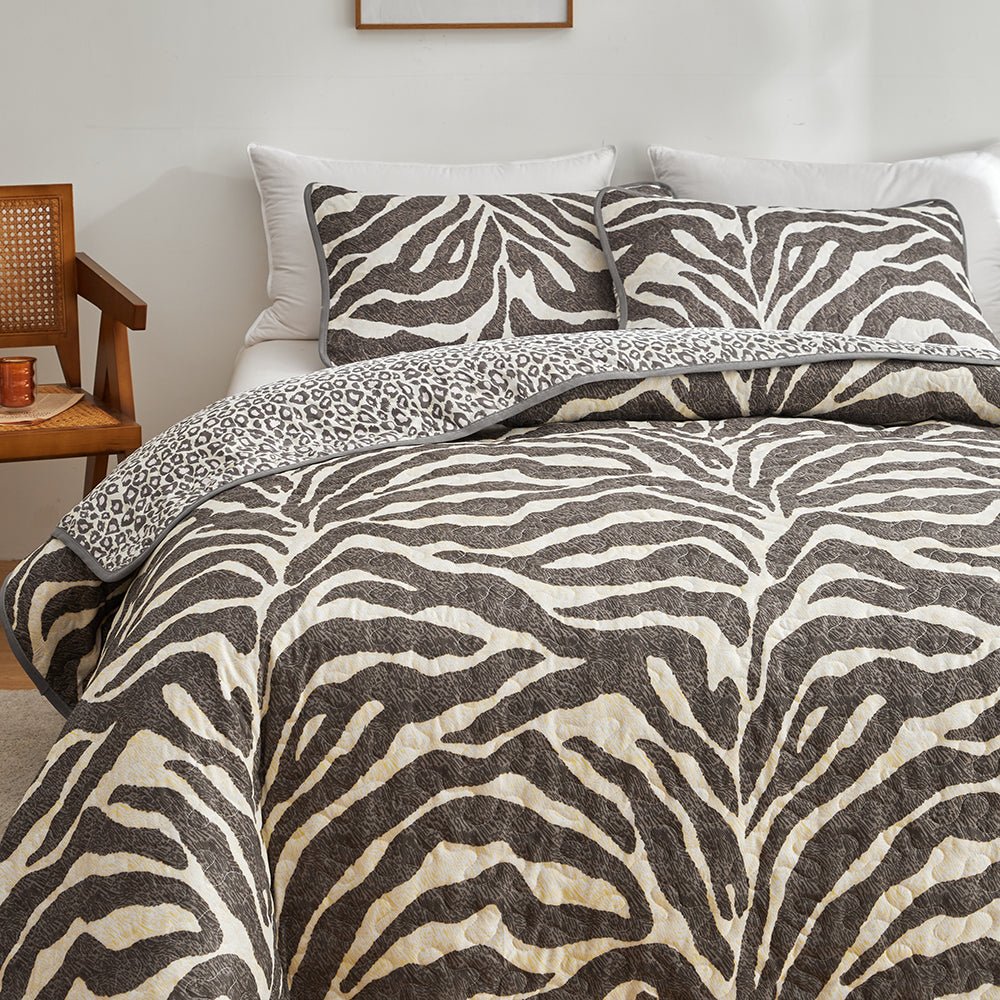 Zebra Bedspread Set - DormVibes