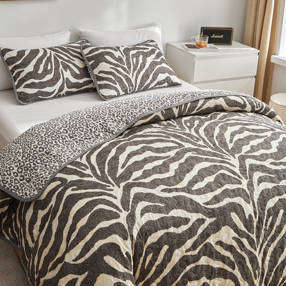 Zebra Bedspread Set - DormVibes