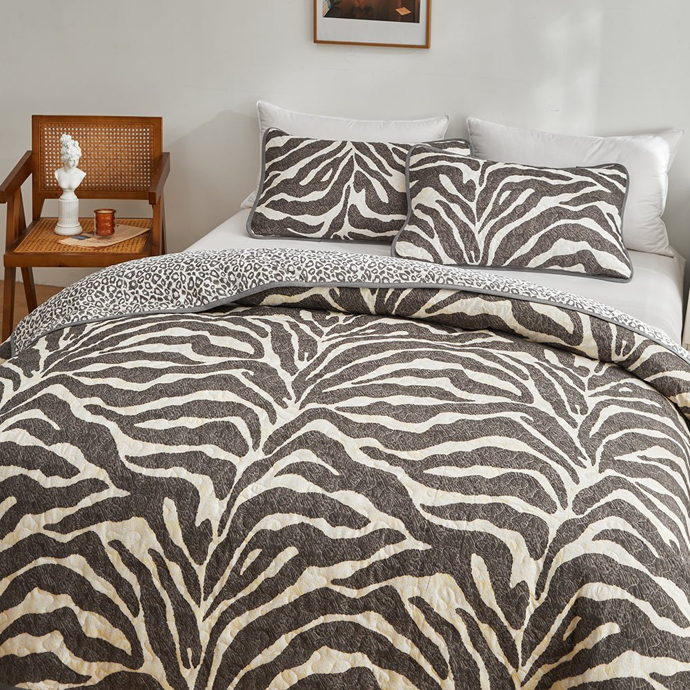 Zebra Bedspread Set - DormVibes