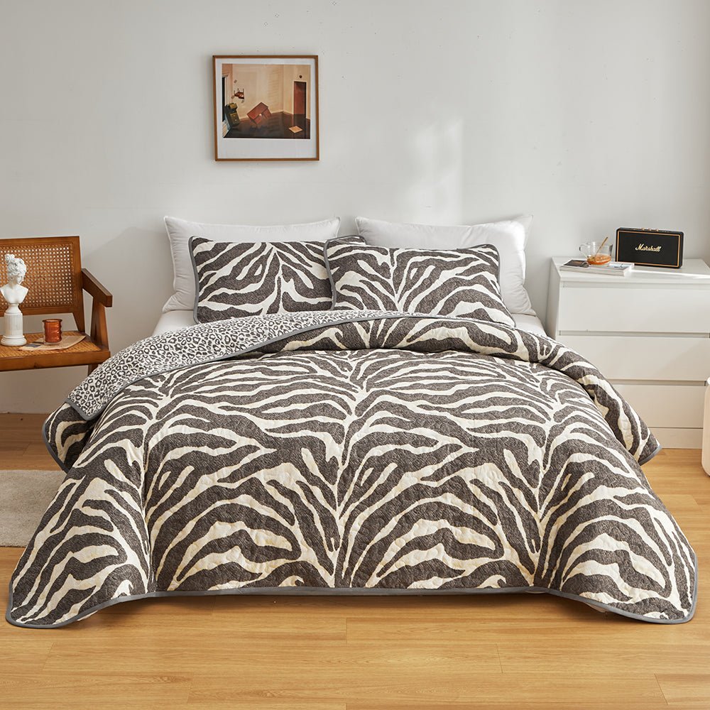 Zebra Bedspread Set - DormVibes