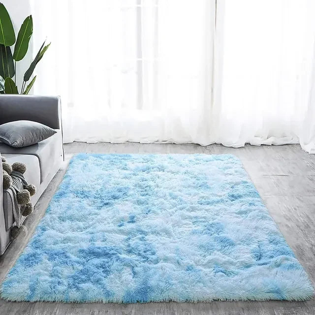 Blue ocean wave rug