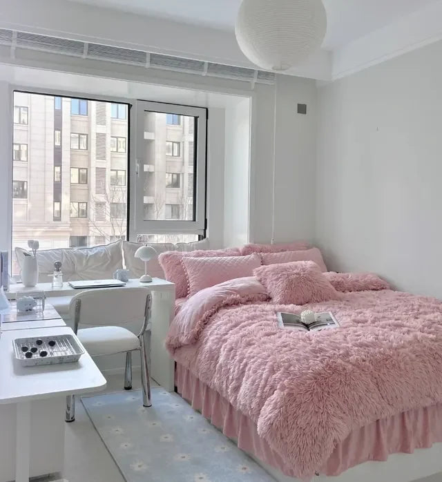 Pink PLUFFY bedding